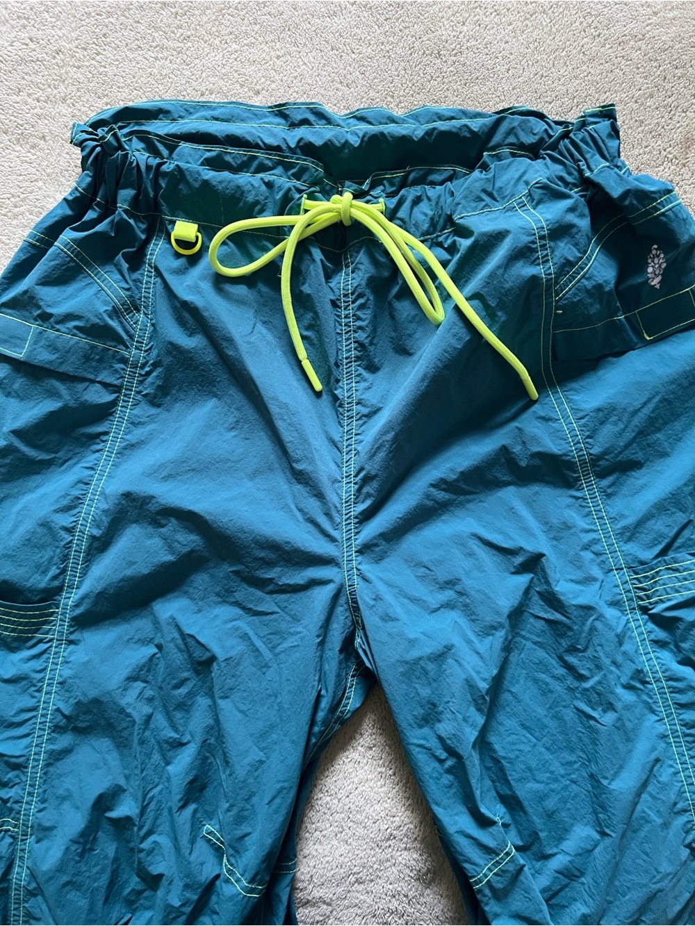 Free People FP Movement In The Wild Hiking Cargo Pants Teal Turquoise - Picture 6 of 12